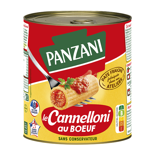 Boîte de conserve le Cannelloni au bœuf Panzani